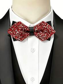 1pc Men's Full Rhinestone Shiny Formal Tie, Suitable For Celebration, Wedding, Party, Cocktail, Evening Banquet, Suit, Tuxedo Accessory, Bow Tie, Great Gift - Multicolor - View 4