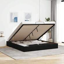 vidaXL Ottoman-Bett ohne Matratze Schwarz 180x200 cm Samt, Bettrahmen, Bettgestell mit Stauraum, Polsterbett, Bettgestell, Bettrahmen mit Stauraum - Schwarz - Übersicht 1