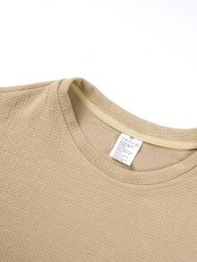 Men's Casual Outdoor Sports Set With Tapered Pants And Crew Neck Long Sleeve - Khaki - View 6