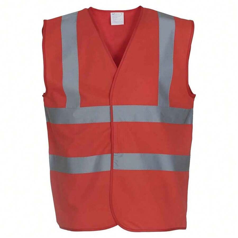 Yoko Mens Band & Brace Hi-Vis Vest - Red - View 1