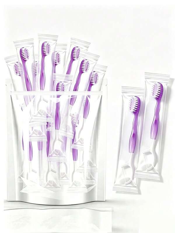 30/25/15/10/1pc,Disposable Toothbrush Set – A "5-In-1" Mini Travel Toothbrush Combining Toothbrush, Dental Floss, And Toothpick; A Portable, Everyday Kit Suitable For Hotels, Travel, Camping, And Home Use.