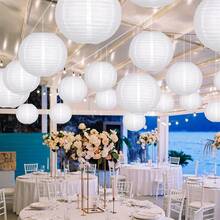 21PCS/Set, White Wedding Paper Lantern Set, Suitable For Graduation, Romantic Wedding, Engagement, Birthday Party - White Paper Lantern - View 2