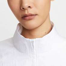 Jaket Lengan Panjang Kasual Nyaman dengan Resleting Nike Logo AS W NSW OS TRACK untuk Wanita - putih hitam - View 3