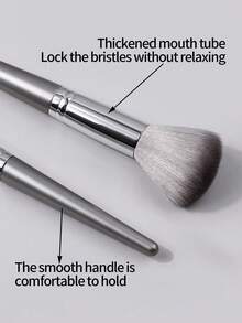 Random 2/4/7pcs First Sight Makeup Brushes Soft Bristle Eyeshadow Brush Powder Brush Blush Brush Foundation Brush Makeup Tools - Silver - View 3