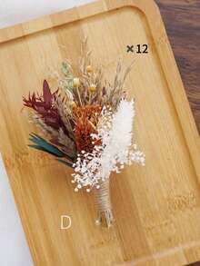 1/2/6/12/20pcs Boho Mini Artificial Flower Bouquet Set, Small Vase Tabletop Floral Decor, Envelope Gift Box Ornaments - Multicolor - View 24