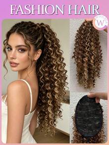 WIGGAGA 12 Inch Black/Brown/Ombre Hair Extensions, African Fluffy Drawstring Ponytail, Synthetic Fiber Non-Fluffy Ponytail, Clip-In Drawstring Ponytail - Multicolor - View 17