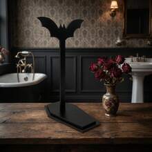 1/3pcs Creepy Gothic Bat Coffin Wooden Napkin Holder, Black Drill-Free Reusable Tissue Organizer, Indoor Bathroom Desktop Decor, Halloween Haunted House Trick Or Treat DIY Party Home Decor Gift - Napkin Holder - View 3