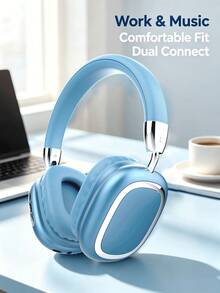 Gerripuer 新款耳罩式無線耳機，HIFI 高解析通話，舒適 MP3 音樂，通用手機，Type-C，可折疊、可旋轉、可伸縮，ABS 塑料搭配金屬質感，高端商務禮品無線耳機 - 藍色 - 查看 3