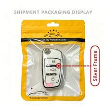 1pc Car Key Case-Edgy Print,Suitable For Audi A3 8P, A6 C6, Q3 8U, A1 8X, Q7 4L, TT 8J, R8 42.Advanced Soft-Touch, Does Not Block Signal, Unisex. - Audi 3 Button Model CA - View 16