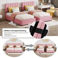 Bed Frame 180x200 Cm Hydraulic With Storage – Grey - 粉色 - 查看 4
