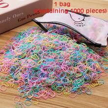 1 Bag 1000pcs Dopamine Colorful Rubber Bands Hair Ties, Non-Damaging Hair Accessories, Multi-Purpose Hair Bands, Transparent Mini Elastic Hair Ties, Small Ponytail Rubber Bands, Gift - Multicolor - View 17