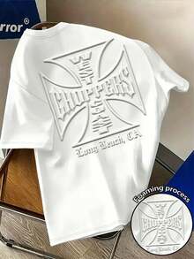 Manfinity Dauomo T-Shirt Estiva da Uomo a Maniche Corte con Motivo a Lettere - Weiss 4 - Visualizzare 1