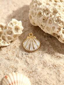 5pcs Stainless Steel Small Shell Pendant Suitable For Vacation Wear - Multi-color - View 2