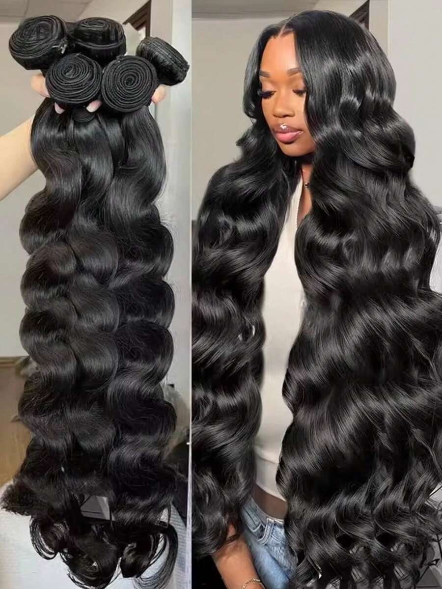 Grade 12A Quality, Untreated Brazilian Human Hair, Wavy Strands, Natural Hair Color, Untreated Remy Human Hair Extensions, Sewn-In Extensions, No Hair Shedding, Soft And Lustrous, Naturally Voluminous And Full, Highly Heat-Resistant