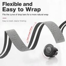 VXM Anti-Slip Shock-Absorbing Silicone Handlebar Tape, Comfortable Grip, Road Bike Handlebar Tape, Multiple Colors - Multicolor - View 3