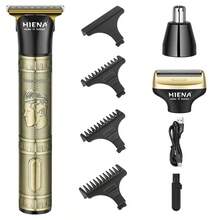 HIENA 5-In-1 Men's Hair Clipper Grooming Set, Cordless Electric Hair Clipper, Shaver, Nose Trimmer, Beard Trimmer, Professional Hair Clipper With Guide Combs, Hair Cutting Cape, Men's Gift Set - View 12