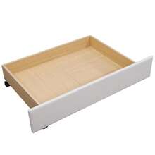 Bed Frame 160 X 200 Cm - With Slatted Base, 2 Drawers And Headboard With Hook Points – Wood & Faux - 白色 - 查看 11