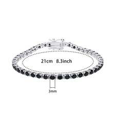 emejewe 1D VVS1 Moissanite Tennis Bracelet, Original S925 Sterling Silver Plated With White Gold, Comes With GRA Certificate, Unisex - Black - View 27