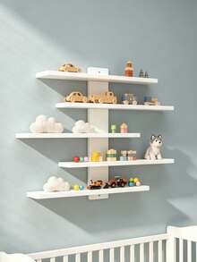 1pc 5-Tier White Storage Rack, Children's Room Nursery Decor Room Essential - Multicolor - View 2