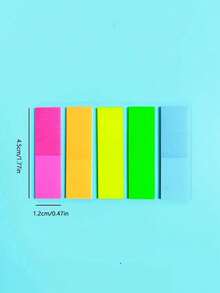 1pc Sheets Multicolor Sticky Note Pad, Self-Adhesive Index Tab Flags Page Marker Memo Pads - Multicolor - View 4