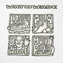 Li-Ning WADE X Timothy Goodman Collaboration Oversized Cool-Touch Comfortable Glowing Line Print Casual Basketball T-Shirt AHSW539 - White - View 4