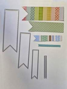 Molde de corte de metal para marcapáginas geométrico, adecuado para scrapbooking, elaboración de tarjetas, plantilla de manualidades DIY - Plateado - Ver 10