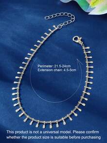 1pc Minimalist Silver Chain Anklet, Women Beach Accessory Holiday Jewelry - Silver - View 4