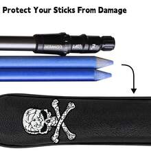 1PC Vintage Cracked Skull Crossbones Embroidered Golf Alignment Stick Cover, Sturdy PU Material, Universal Accessory For Men & Women - Multicolor - View 5
