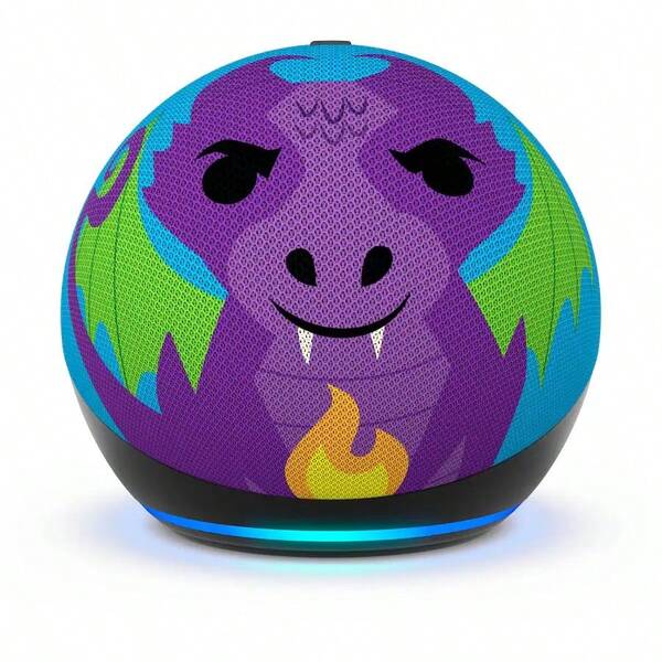 Amazon Echo Dot Kids Smart Speaker With Alexa, Includes 1 Year Of Amazon Kids With Parental Controls - Dragon (Newest Model)