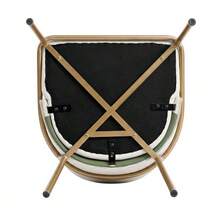 2 Modern Chairs With Angled And Adjustable Legs, Ideal For Living Rooms, Open Offices And Dining Rooms (Green And Gold) - Green - View 9