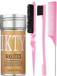 4pcs Hair Wax & Comb Set, Includes: 1pc Non-Greasy Styling Hair Wax Stick For Strong Hold And Neat Look, 1pc Hairline Comb For Smooth Hairline, 1pc Comb For Soft Hair Styling And Frizz Control - 75g - View 29
