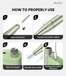 Professional Nail Drill Kit, 30000RPM Cordless Electric Nail File With LCD Display, Rechargeable 4000mAh Battery Nail Efile For Acrylic & Gel Nails, Manicure Pedicure, Salon & Home Use - 薄荷綠 - 查看 7