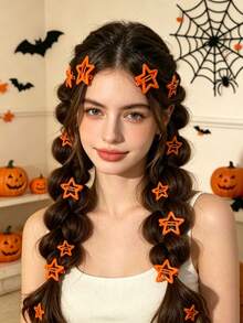 10/20/50pcs Women's Halloween Y2K Star Metal Hair Clips, Daily Use Claw Clips Hair Pins, School Supplies, Women's Hair Accessories, Hair Clips - Regular Model - View 3