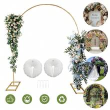 Metal Arch Frame Bracket Heavy Duty Wedding Backdrop Stand, Stable Decor Support For Birthday Party Festival Graduation Ceremony Photo Background Deco - A - View 6