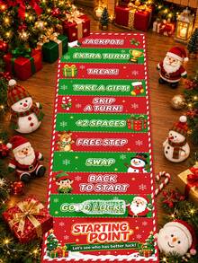 1pc Christmas Rolling Game Score Scroll, Rolling Score Family Game Scroll With Elf, Santa Claus, Reindeer, Snowman Patterns, Rolling Game Prop, Merry Christmas Decoration, Christmas Decoration, Christmas Decoration, Home Christmas Decoration - Multicolor - View 5
