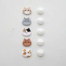 Mini Cute Animal Face Polymer Clay Cutter Set, Cat Dog Bear Bunny Head Shape DIY Earrings Pendant Jewelry Making Handmade Clay Mold Tools - Mini Cute Animal - View 3