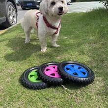 A Tire-Shaped Flying Disc, Durable And Made Of Material. It's A Pet Toy That Can Be Played Independently, Relieving Boredom Through Chewing, Also Serves As A Teething Toy, Interactive Toy, Companion Toy, Perfect Gift For Dogs, Dog Companion Toy Or Training Toy, Suitable For Medium To Large Dogs. - Multicolor - View 10