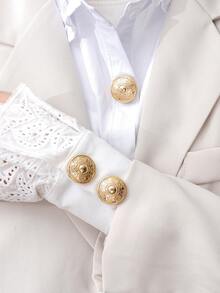 1/2/5pcs 23mm Vintage Totem Pattern Round Button Covers, Metal Button Covers, Detachable Button Covers With Clips, 3D Decorative Buttons For Clothing, Button Snaps With Pliers, Suitable For Dresses, Evening Gowns, Shirts Accessories - Multicolor - View 4