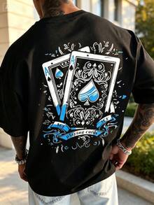 Camiseta Casual de Verano para Hombre de Manga Corta T Camisas de verano para hombre t Camiseta de regalo, top de verano con estampado de tarjeta - Noir 2 - Ver 1