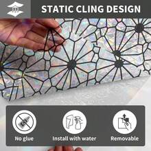 Static Cling Geometric Floral Window Film 28*100cm/43x100cm Minimal Line Pattern Rainbow Prism Privacy Glass Sticker Waterproof Decor For Bathroom Kitchen Cabinet - 1PC - View 9
