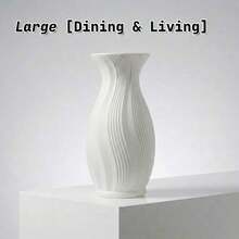 1pc Modern Minimalist White Plastic Vase, Minimalist Wavy Texture Decorative Container, Nordic Art Geometric Flower Pot Suitable For Pampas Grass, Home Office Living Room Desktop Shelf Decor - 1PC - View 11