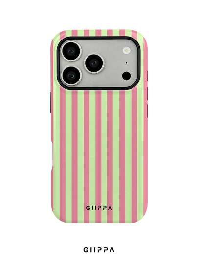 GIIPPA 1 قطعة غطاء هاتف بتصميم خطوط عمودية باللونين الوردي والأخضر، متوافق مع هاتف 17 Pro Max، متوافق مع هاتف 16 Pro Max، 15 Pro Max، 14 Pro Max، غطاء هاتف بأسلوب كوري راقي وعصري وممتع، متوافق مع 11/12/13/14/15/16 Pro Max Plus، تصميم أنيق مناسب للرجال والنساء، هدية مثالية للصديقة في عيد الميلاد وعيد الحب وعيد الفصح وموسم الزفاف وعيد الميلاد!