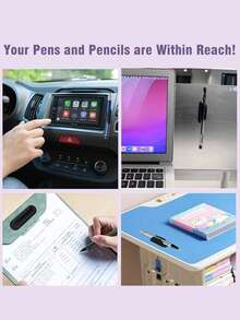 1pc Silicone Self-Adhesive Pen Holder, Can Be Used To Organize Markers On Desk, Notebook, Wall Or Clipboard, Reusable, Suitable For Teachers, Applicable For Classroom, Office And School - Multicolor - View 7