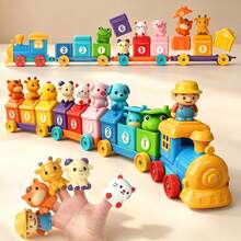 UINLE Baby Farm Digital Building Blocks Train Toy Set 1-9 Number Storage House Animal Finger Puppets Combination, Assembleable Tractor Building Blocks Car, Baby Math Cognition Early Education Educational Toy, Suitable For Boys And Girls 18 Months And Above, Parent-Child Interactive Gift - Multicolor - View 11