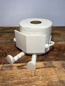 Creative Human-Shaped Toilet Paper Holder, Unique Newspaper Reading Toilet Paper Holder - Fun Sitting Design, ABS Plastic, Suitable For Bathroom, Bedroom And Living Room Storage Decoration, Gift For Friends/Family/Hostess, Toilet Paper Roll Holder, Tissue Box - Multicolor - View 8