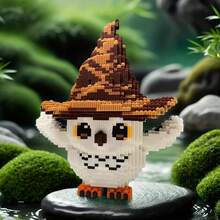 1 Set 2018 Pieces - Hat Owl Creative Animal Model Building Blocks Set, DIY High Difficulty Assembly, Cool Home Building Block Model Decor | Halloween, Christmas - Multicolor - View 5