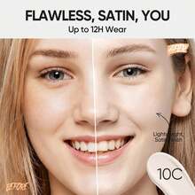 SKINTIFIC كريم أساس ومصحح عيوب بتغطية كاملة # 10C Shell | لمسة نهائية ساتان، مقاوم للماء ومتحكم في الزيوت، قاعدة تغطية قابلة للبناء لإخفاء الوشم، مناسب لجميع أنواع البشرة. - بورسلين بارد 0CN - مشاهدة 12
