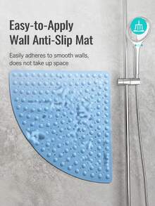 1pc Non-Slip Bathroom Mat, Fan-Shaped Shower Mat With Suction Cups And Foot Massage Bumps, Bathroom Floor Mat, Suitable For Shower Room, Safety Mat For Elderly And Children, Bathroom Accessories - Multicolor - View 7