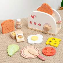 Set Mainan Pemanggang Roti & Sandwich Kayu, Termasuk Pemanggang Roti Pop-Up, Mentega yang Dapat Diiris, Aksesoris Dapur, Mainan Bermain Peran untuk Anak Usia 3, 4, 5, 6 Tahun - MultiWarna - View 3