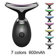 1件 LED手持按摩器－適用於頸部與臉部－緊緻與除皺－緊緻與提拉肌膚－熱能活化－7色模式震動按摩－雙重瘦身－除皺、緊緻與提拉肌膚美容儀 - 黑色 - 查看 9